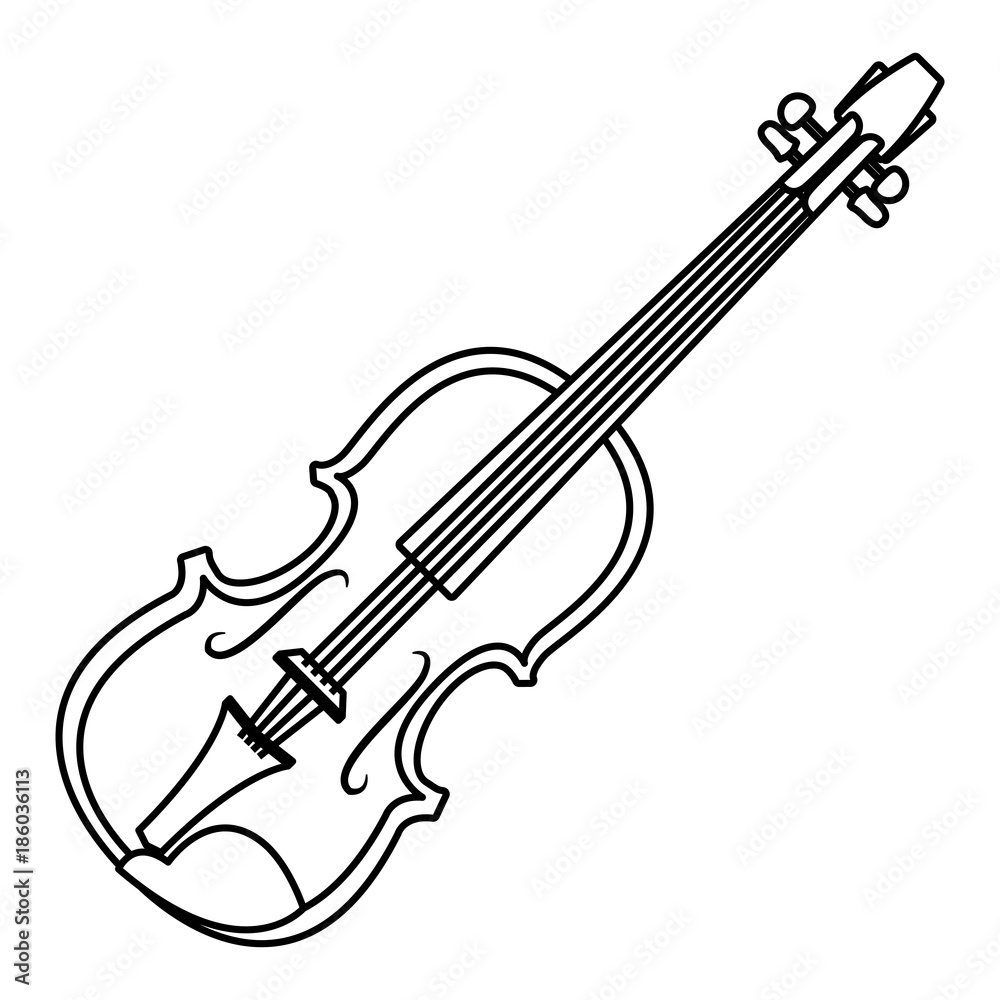 Obraz premium Violin music instrument icon vector illustration graphic design