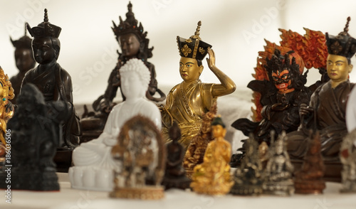 Buddhist lamas and deities figurines