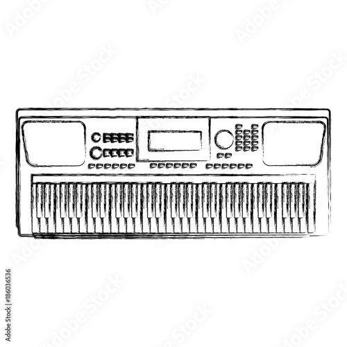 Music keyboard instrument icon vector illustration graphic design