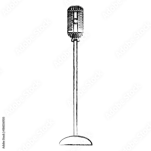 Vintage microphone isolated icon vector illustration graphic design
