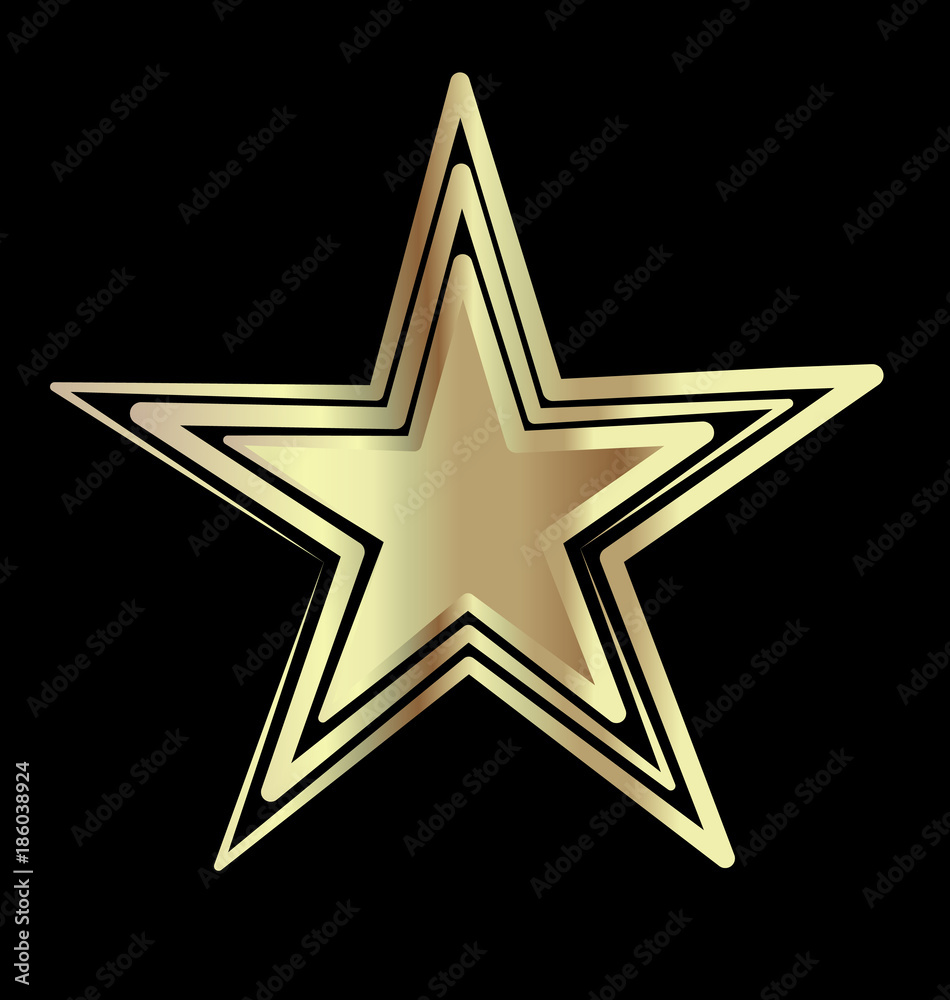 Festive gold star isolated icon Festive gold star isolated icon