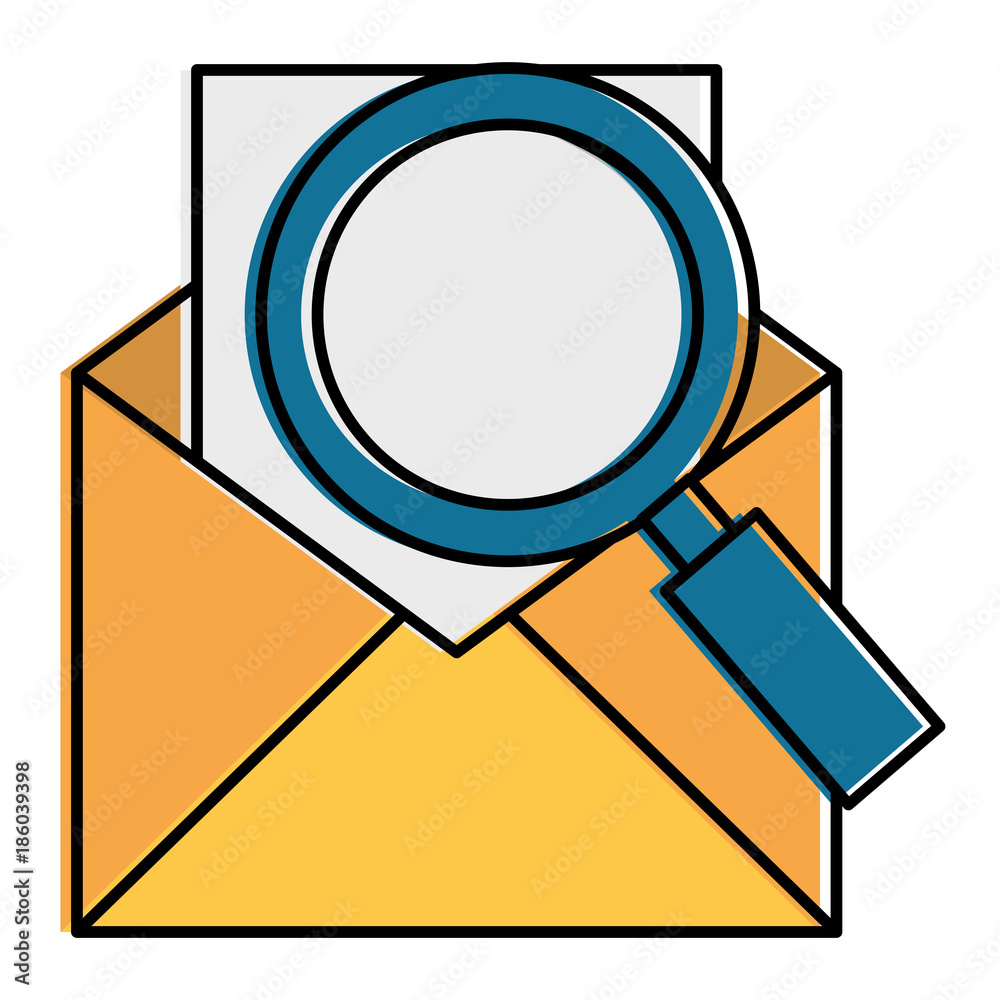 mail envelope with magnifying glass mail envelope with magnifying glass