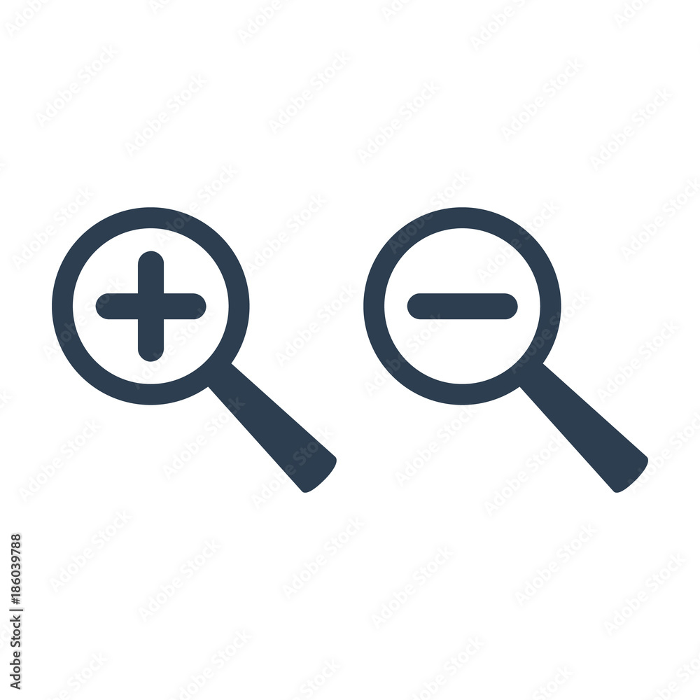 Zoom icon on white background.
