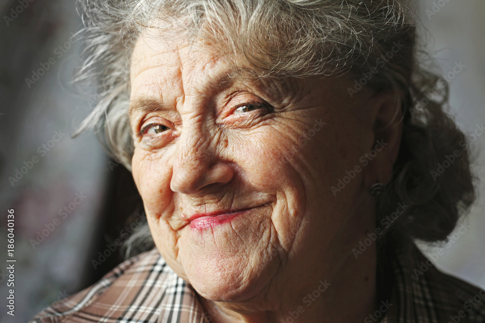 Smile elderly woman face Smile elderly woman face