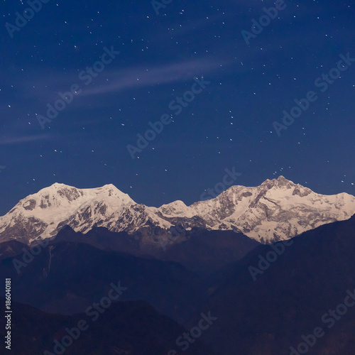 Widok na góry Kangchenjunga