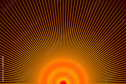 Striped colorful abstract background, Symmetric rays - vector pattern - red and yellow,