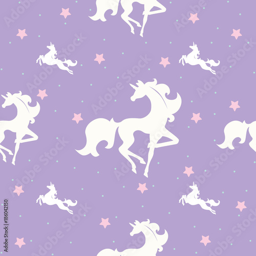 Pattern unicorn with stars and dots