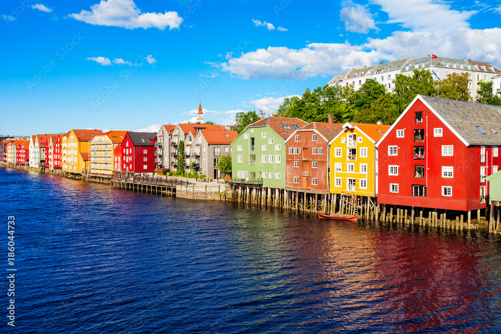 Colorful old houses, Trondheim