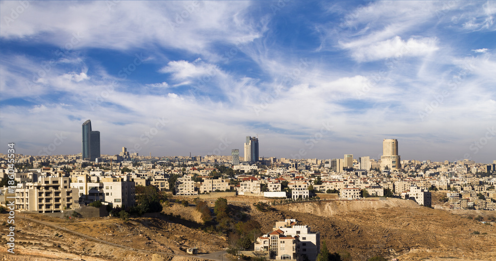 Amman skyline modern buildings and landmarks