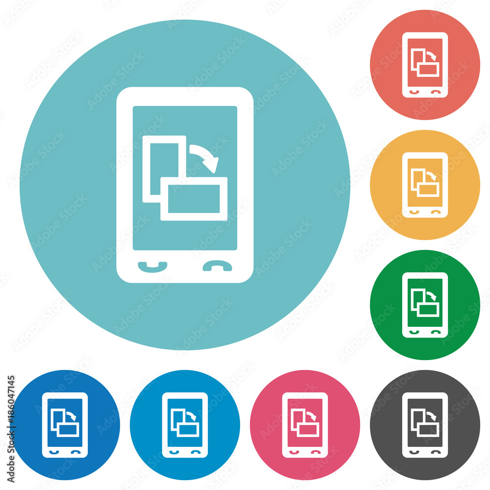Change mobile display orientation flat round icons Change mobile display orientation flat round icons