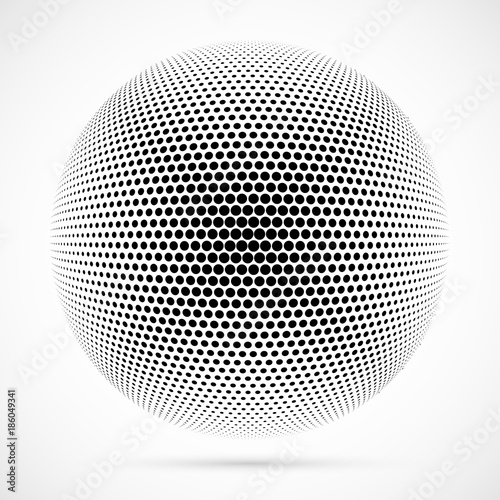 White 3D vector halftone sp...