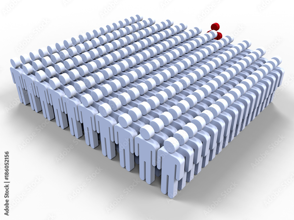 Fototapeta premium 3D render illustration - protecting the leader concept