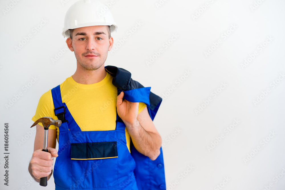 Male worker in hardhat Male worker in hardhat