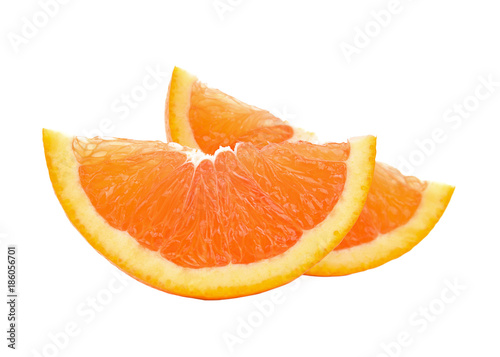 Slices of Orange Isolated on White Background