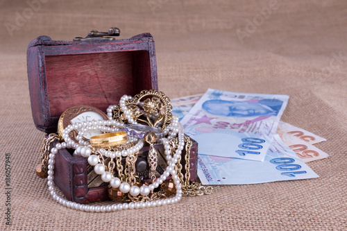 Turkish money and jewelry chest