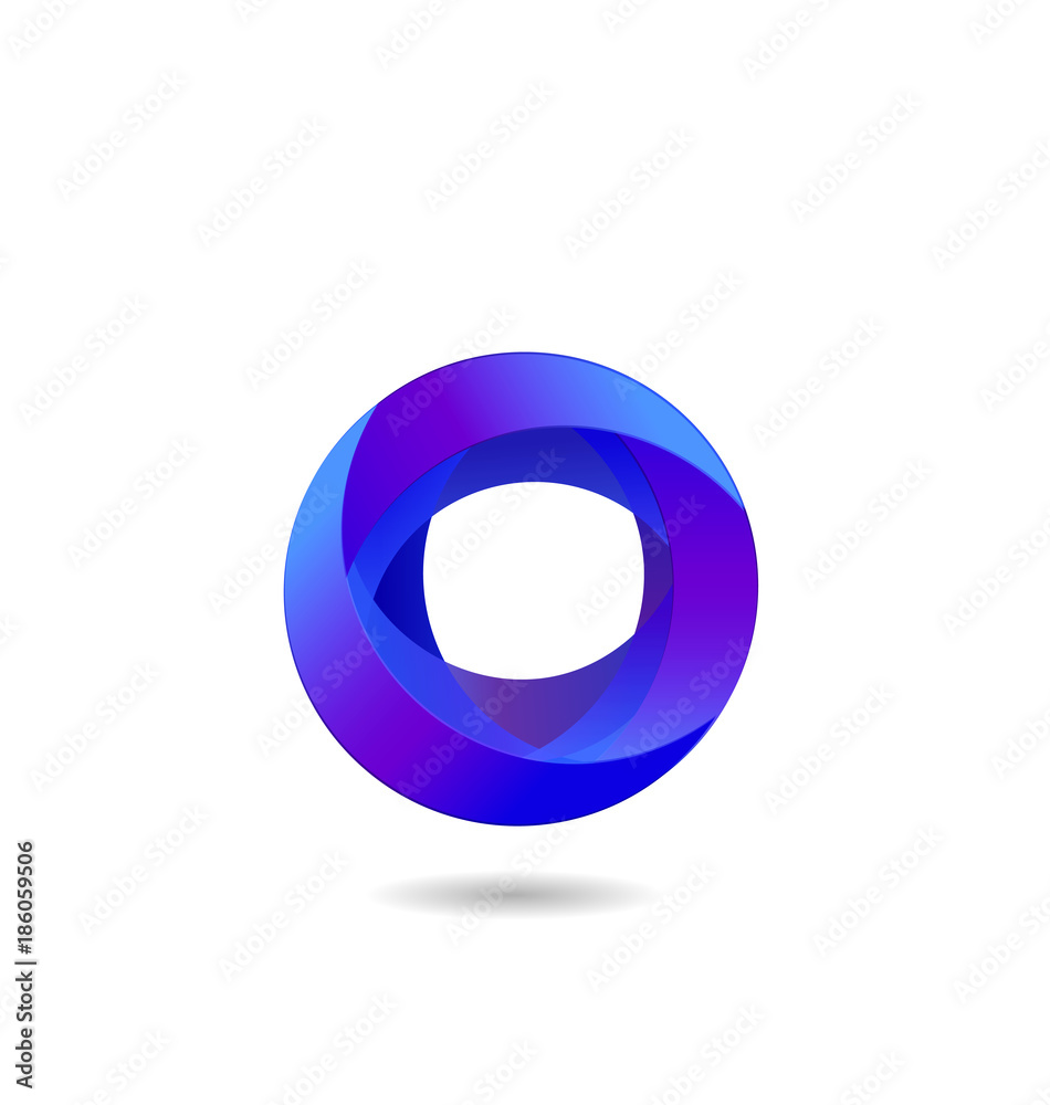 Artistic, blue abstract round shape icon Artistic, blue abstract round shape icon
