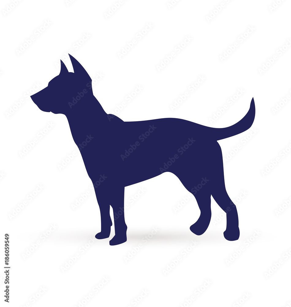 Blue dog silhouette icon