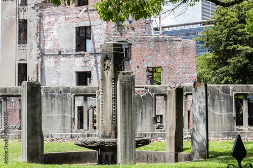 Close up of Atomic Building. Hiroshima Japan. 