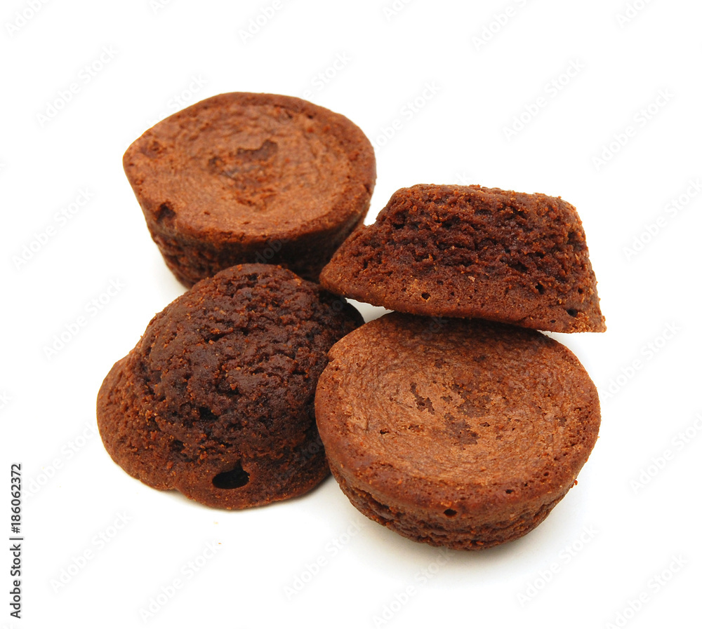 Chocolate chip brownies on white Chocolate chip brownies on white