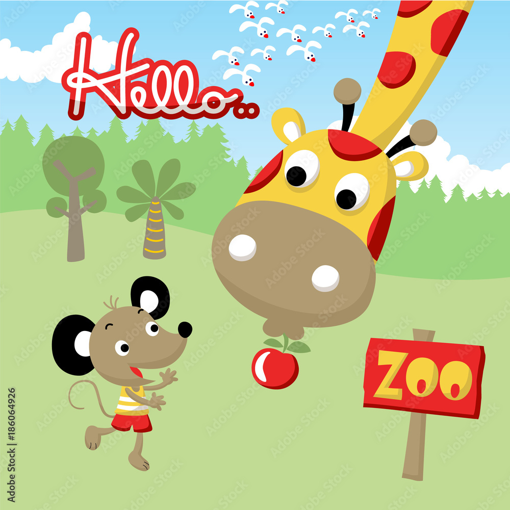 Fototapeta premium funny animals cartoon