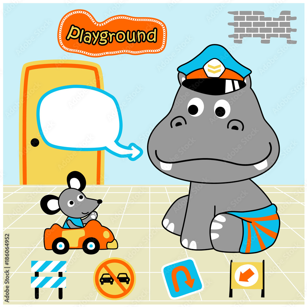 Naklejka premium cartoon of play with funny animals