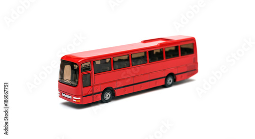 Bus toy on white background