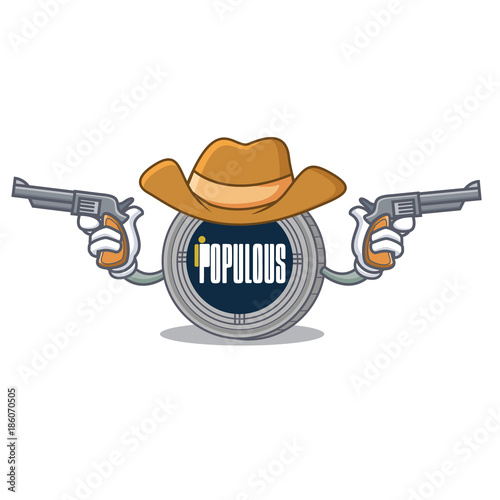 Cowboy populous coin character cartoon