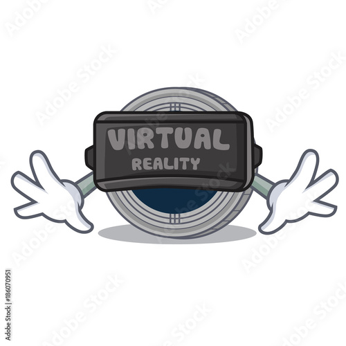 With virtual reality populous coin character cartoon