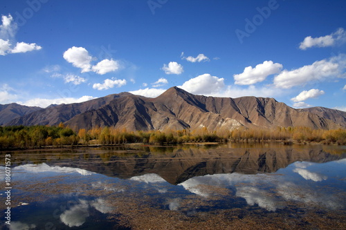 Mountain reflection in Tibet