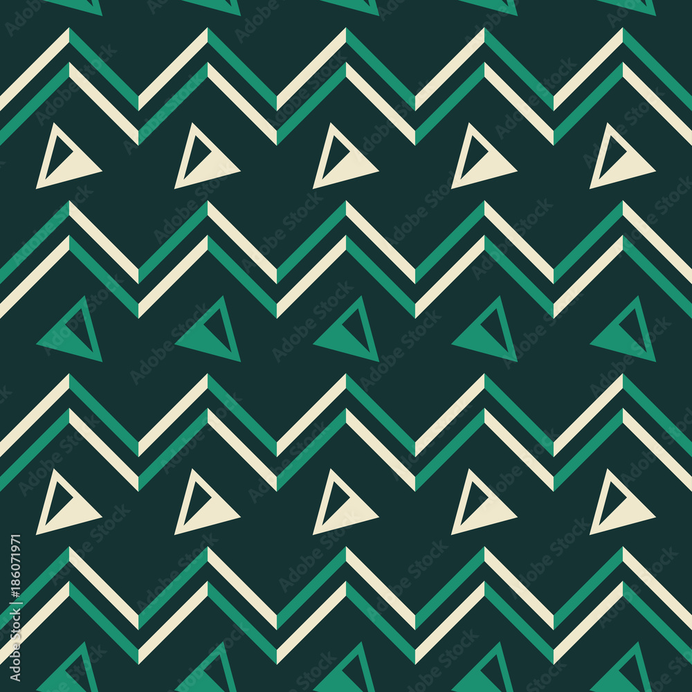 Seamless geometric pattern with zigzags and triangles Seamless geometric pattern with zigzags and triangles