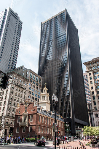 Boston, MA, USA Old State House downtown financial district Oldest surviving public building Boston Massacre © CL-Medien