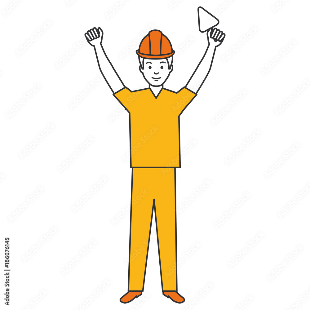 construction worker with spatula avatar vector illustration design construction worker with spatula avatar vector illustration design