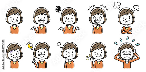 シニア女性：セット、バリエーション