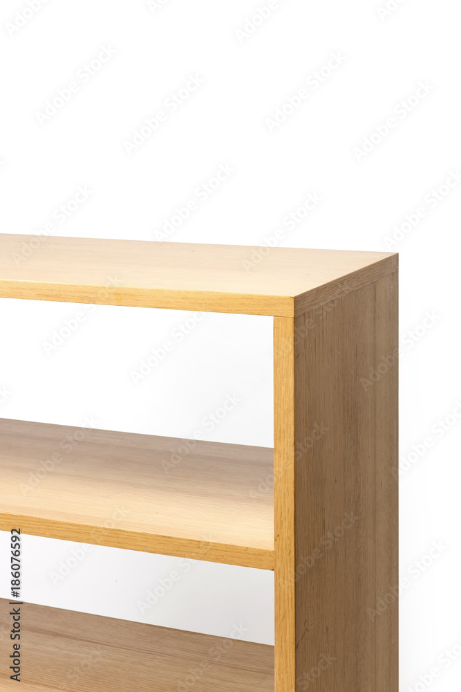birch solid wood furniture shelf isolated the white background. birch solid wood furniture shelf isolated the white background.