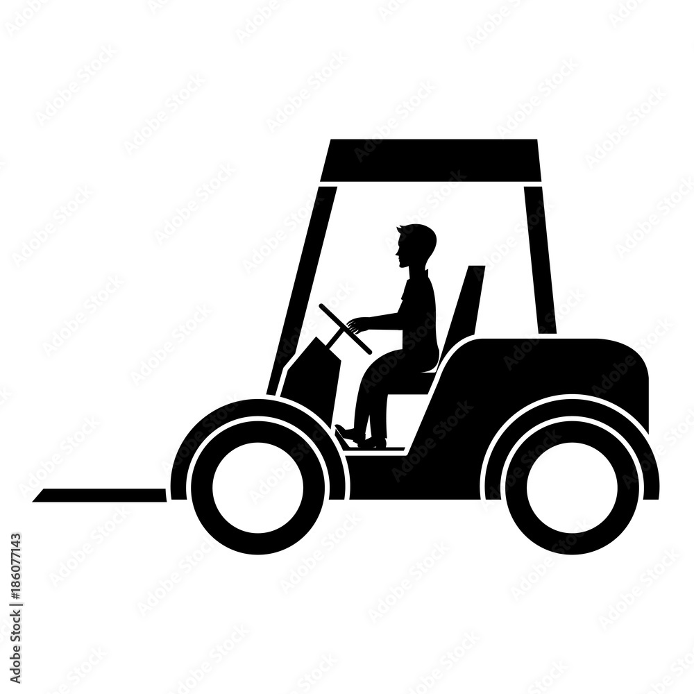 Naklejka premium forklift vehicle isolated icon vector illustration design