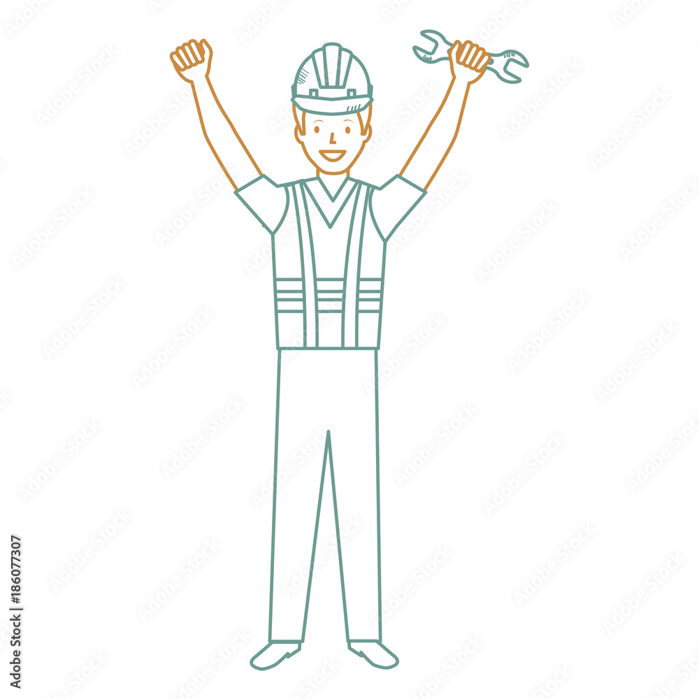 construction worker with wrench avatar vector illustration design construction worker with wrench avatar vector illustration design