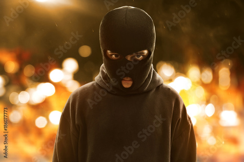 Terrorist wearing a mask