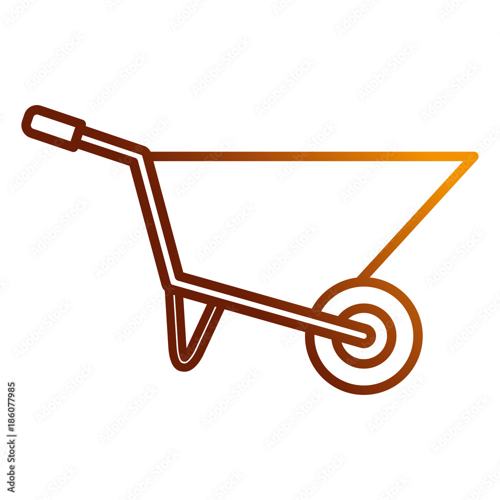 wheel barrow isolated icon vector illustration design