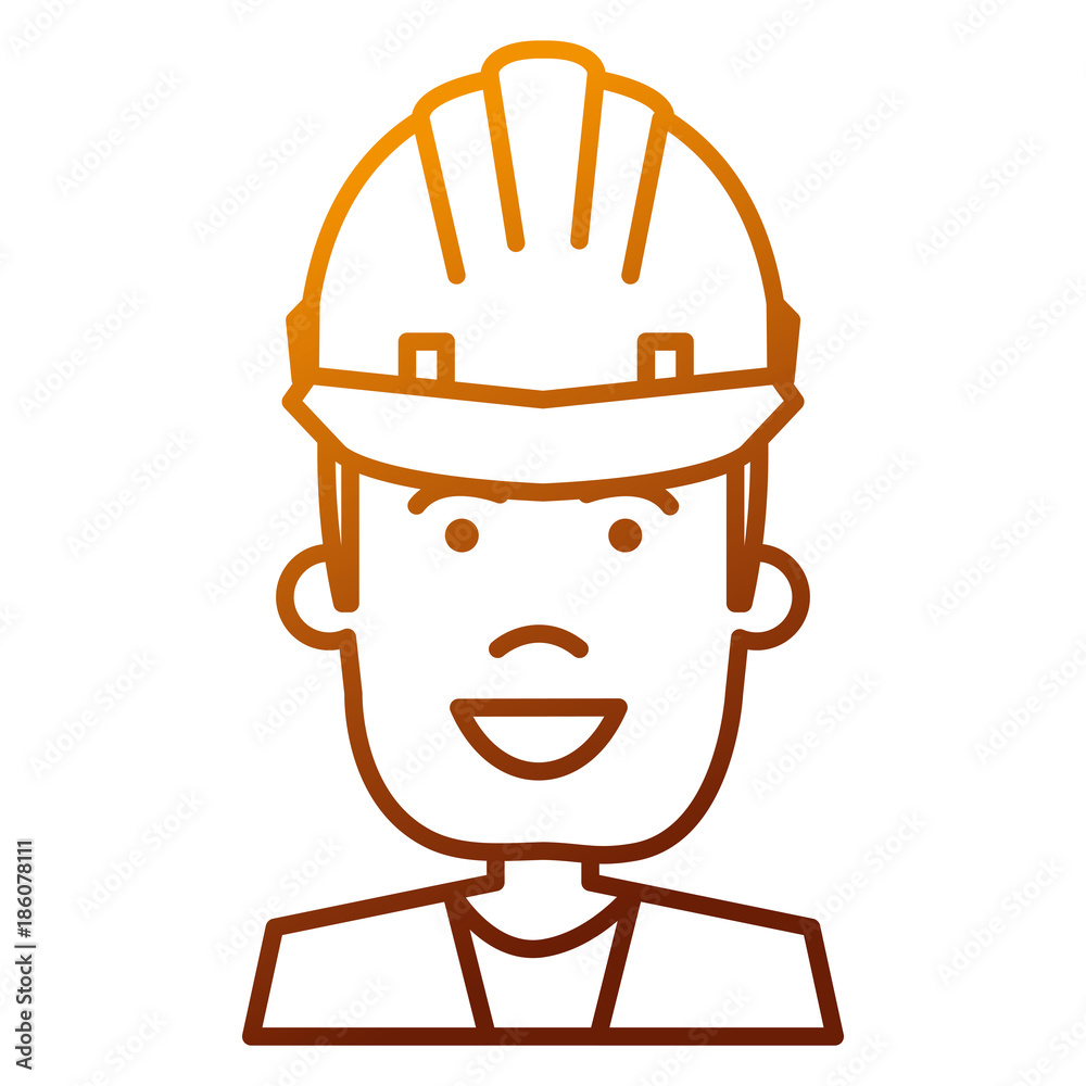 Fototapeta premium construction worker with helmet vector illustration design