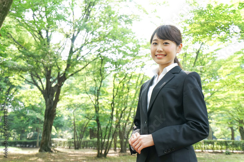Smiling job-hunting student in suit 
