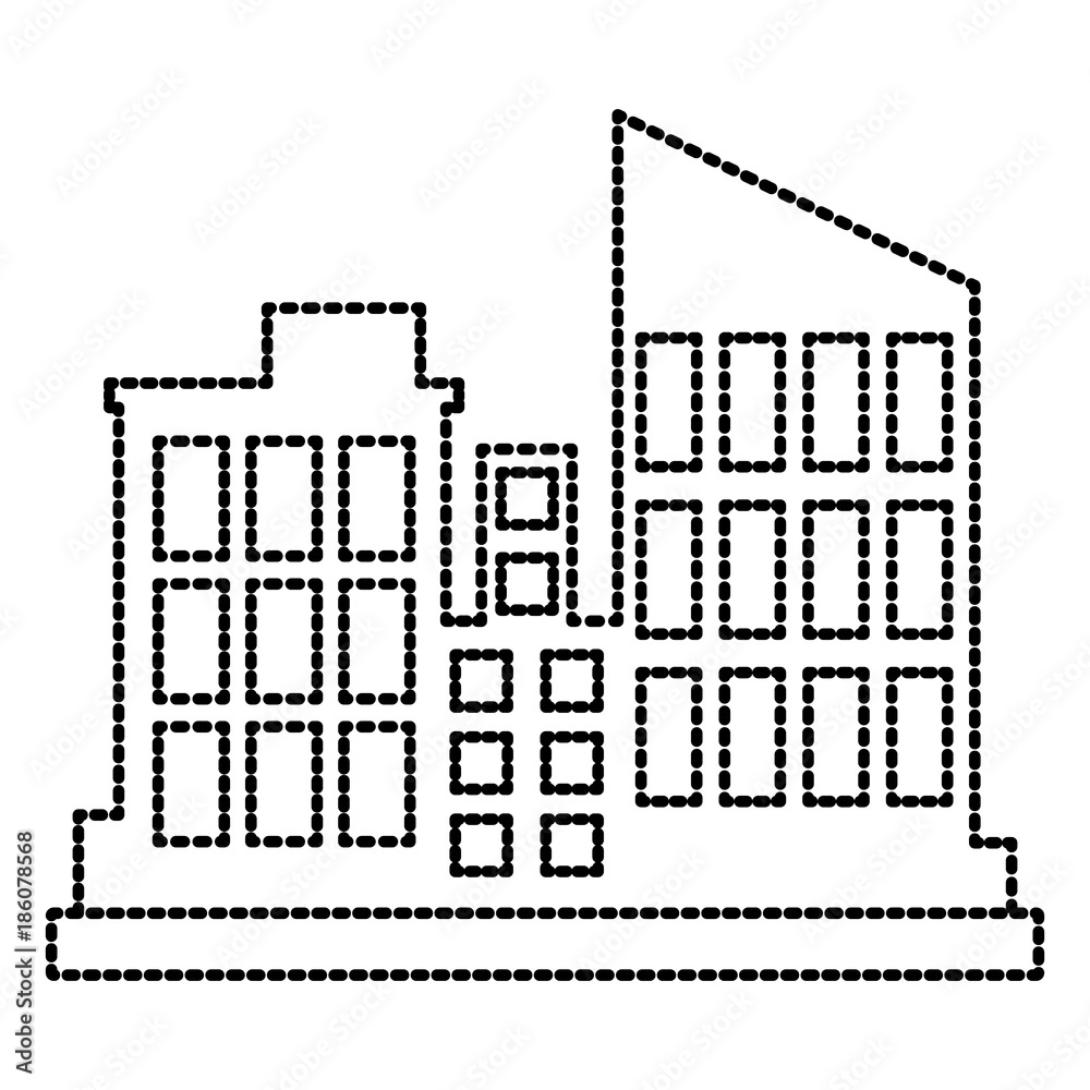 Fototapeta premium City buildings isolated icon vector illustration graphic design