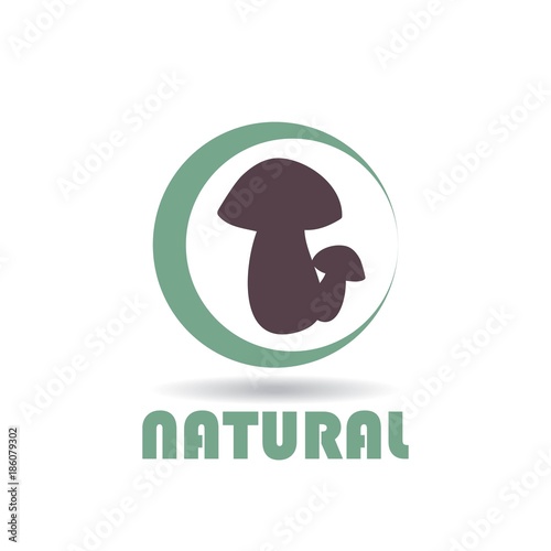 Abstract logo for business company. Silhouette of a mushroom. Color Vector icon