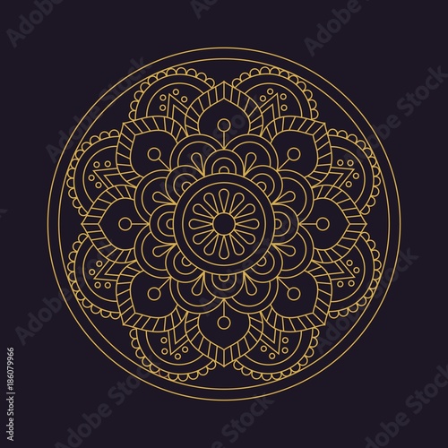 Mandala texture flower beautiful vector vintage decorative element oriental illustration