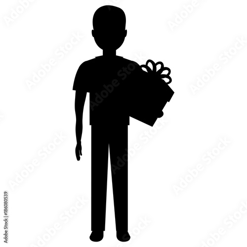 man with giftbox present vector illustration design photo