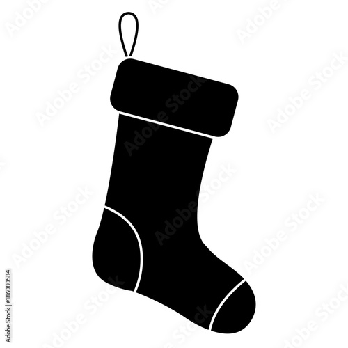 christmas sock decorative icon vector illustration design