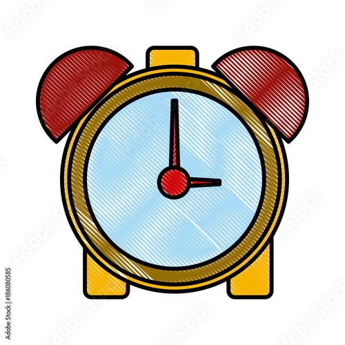 Alarm clock on desk icon vector illustration graphic design
