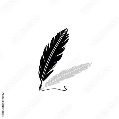 Quill silhouette vector icon