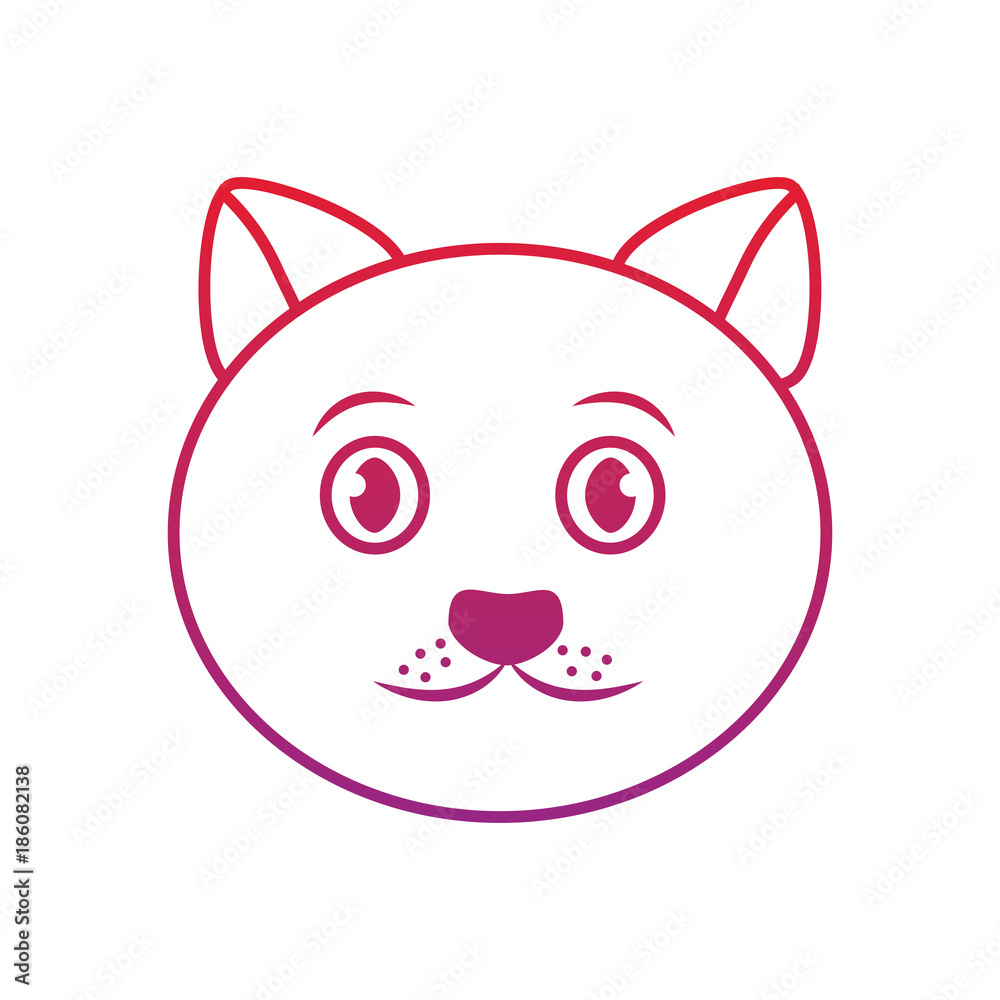 cat face cartoon pet icon image vector illustration design 