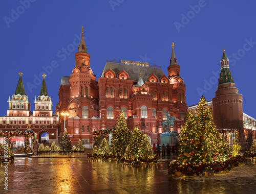 New Year Moscow, the festival "Journey to Christmas". Manezhnaya square. Russia
