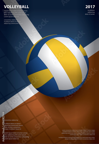 Volleyball Tournament Poster  Template Design Vector Illustration